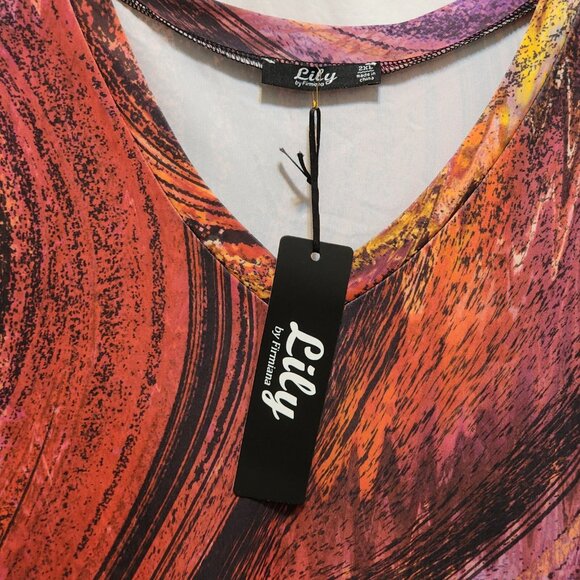 Lily by Firmiana Multicolor Painting Tunic Top Plus Size 2XL New - Picture 4 of 5